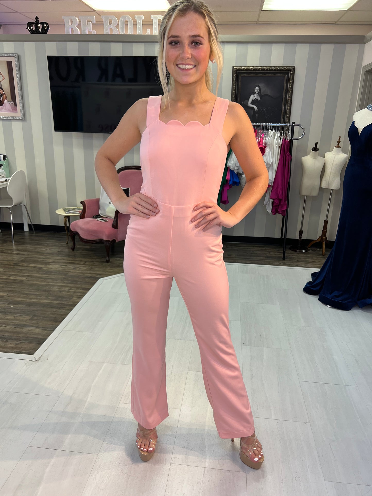 Adeline Rae Scalloped Jumpsuit