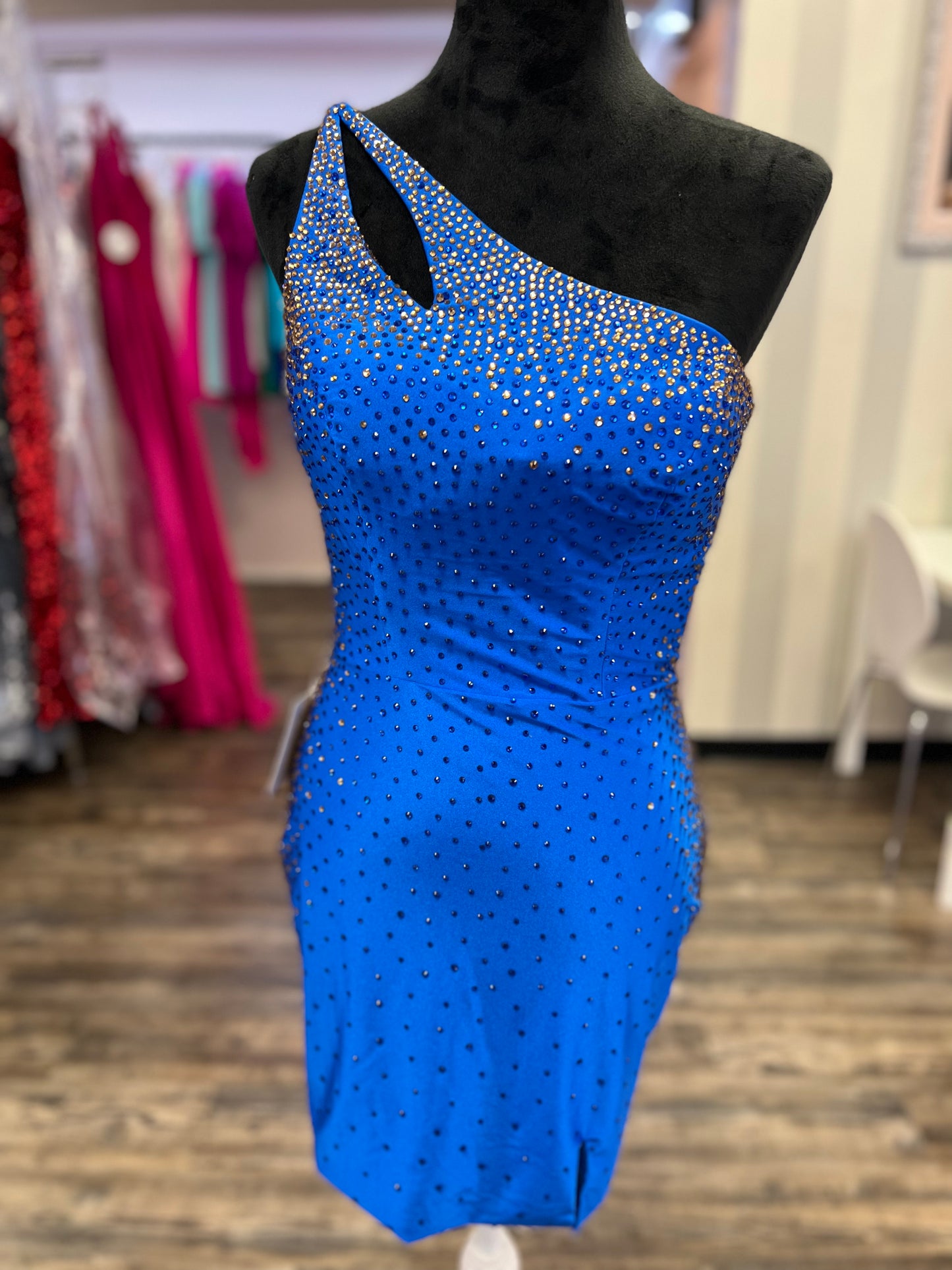 Colors 2776 Fitted One Shoulder Dress