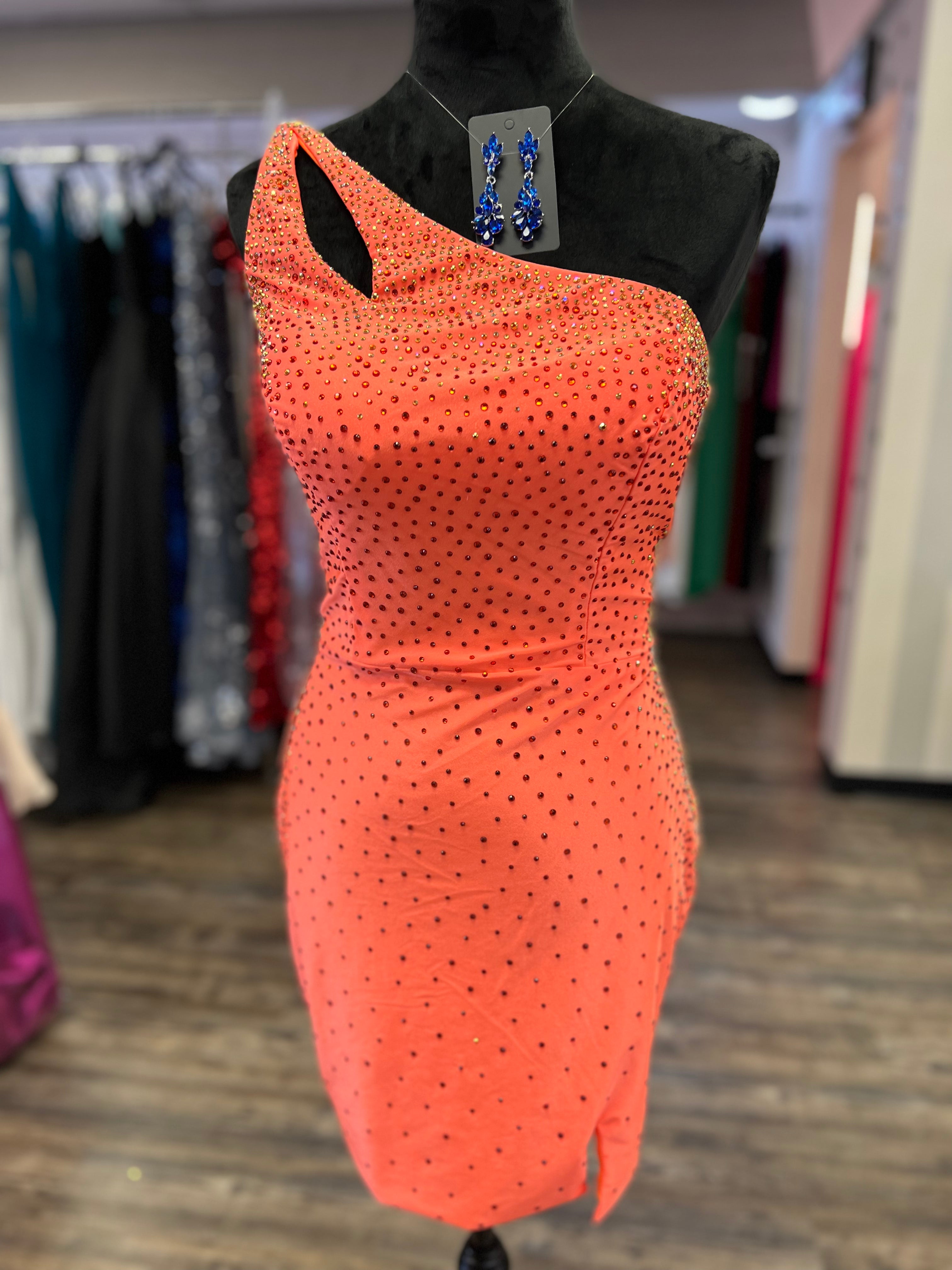 Colors 2776 Fitted One Shoulder Dress