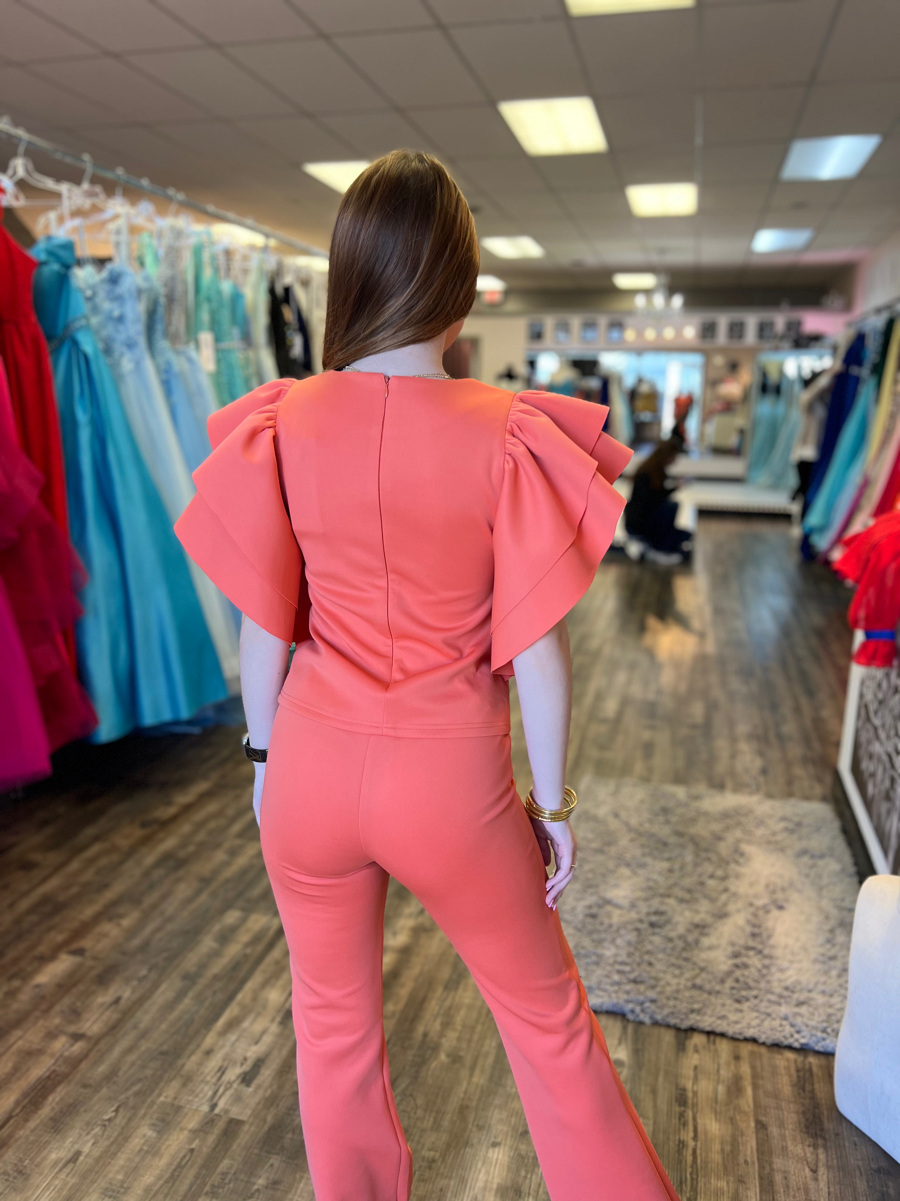 Marc Defang 8121K Coral Top and Bottom Set sz.14